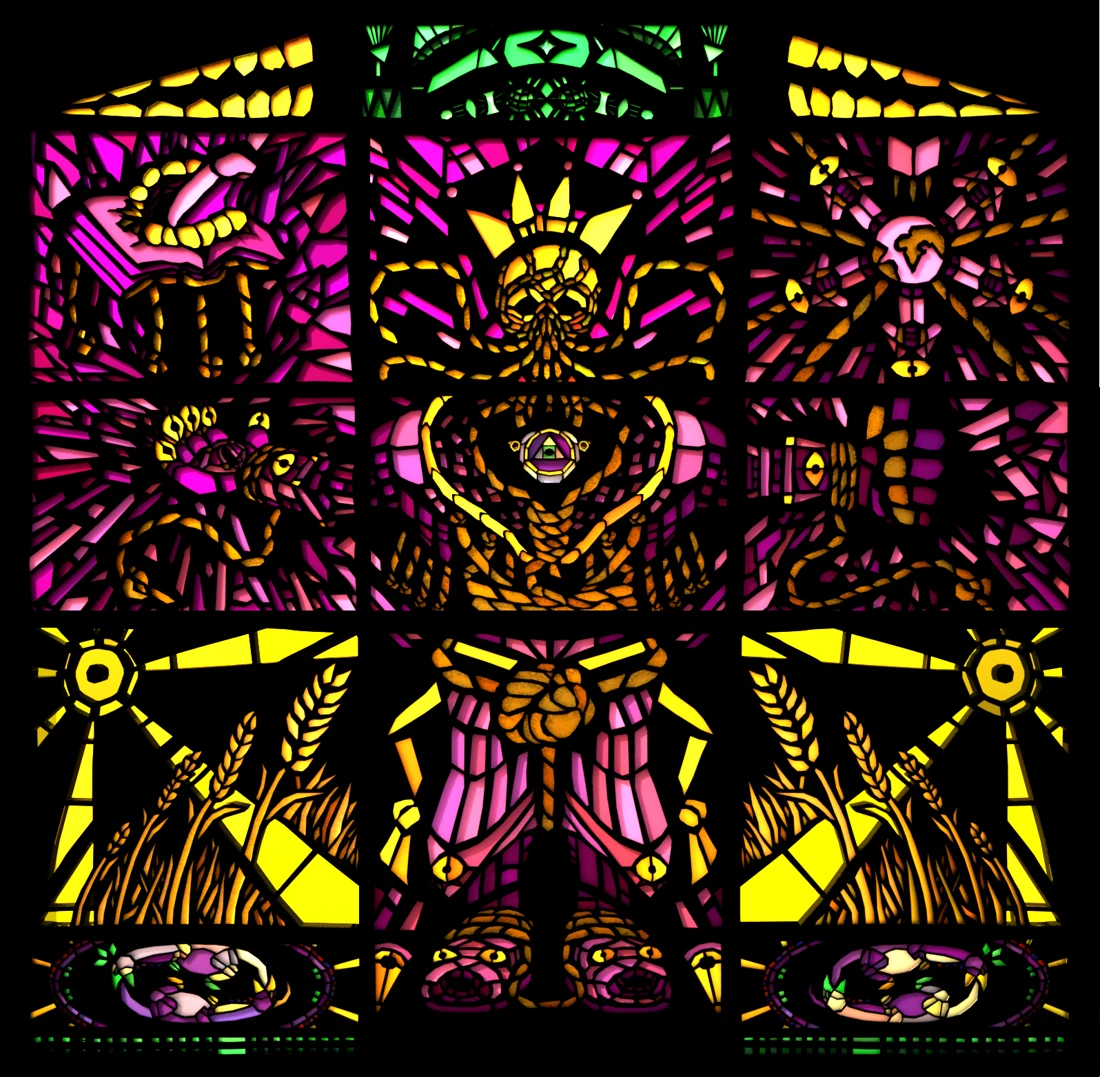 An early illuminated Saint study in purple, yellow and green